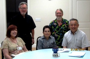 Back: Rand Edwards, Jerry Elsenrath Front: Aleta Edwards, Marjorie Acker, and Kun Shi Missing: Carol Partington, Jo-Ann Johnston, Ali Montes, and Kim McDonald