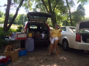 Harriet at trunk sale