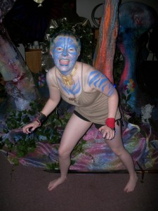 Youth poses at Avatar themed service.