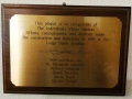 Thank you plaque for building the large dome